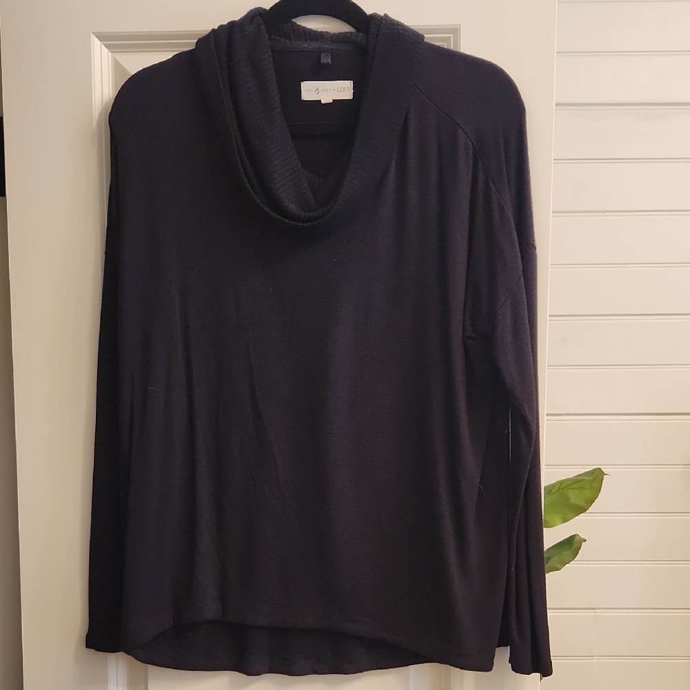 LOFT Black Cowl Neck Sweater